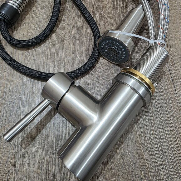 Stainless Steel Kitchen Faucet Pull Down Sprayer Single Handle Modern Mixer Tap - Picture 4 of 8